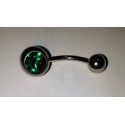 piercing grön sten