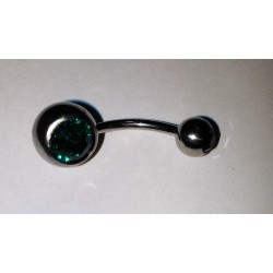 piercing med grön sten dubbel