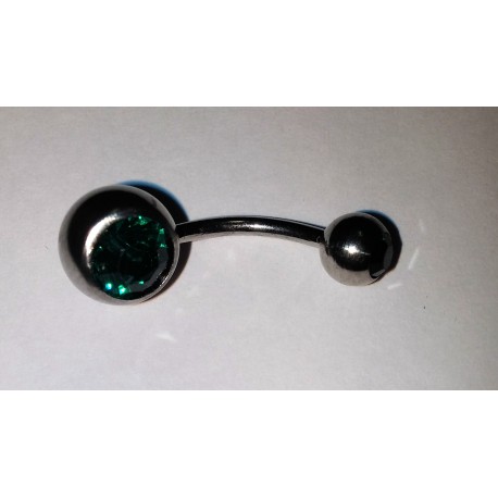 piercing med grön sten dubbel