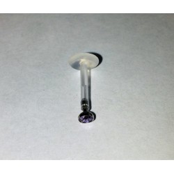 bioflex labret ljus lila sten diamant