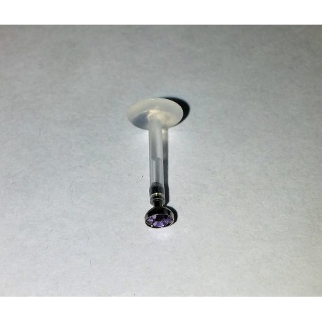 bioflex labret ljus lila sten diamant
