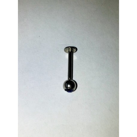 Labret med mörk blå sten 5 m.m kula