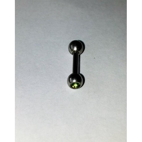 Barbell stav med ljusgrön sten kula 4 m.m