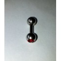 Barbell stav med röd sten kula 6 m.m
