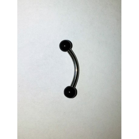ögonbryns piercing svart kula 5 m.m