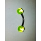 ögonbryns piercing neon grön kula 7 m.m