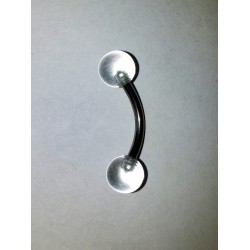 ögonbryns piercing transparent vit kula 7 m.m