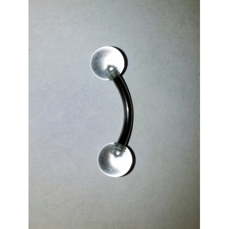 ögonbryns piercing transparent vit kula 7 m.m