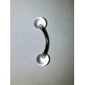ögonbryns piercing transparent vit kula 7 m.m