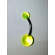 neon gul navel piercing stor liten kula 6 & 9 m.m