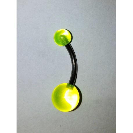 neon gul navel piercing stor liten kula 6 & 9 m.m