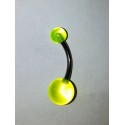 neon gul navel piercing stor liten kula 6 & 9 m.m